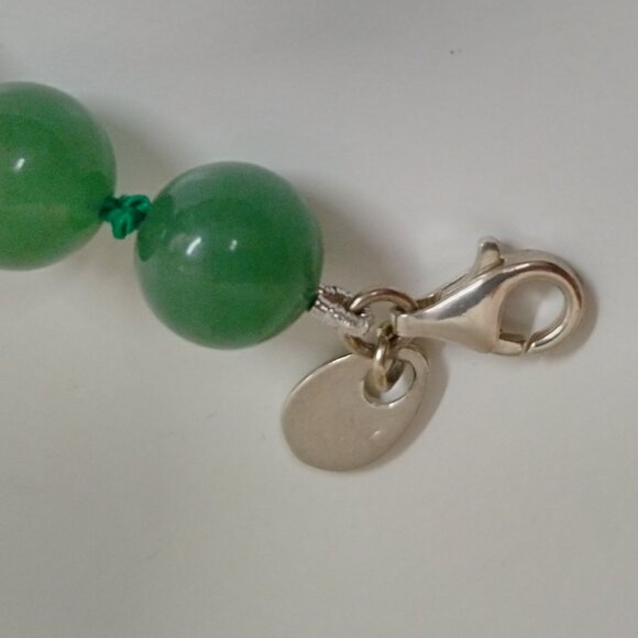 Handcrafted Bead Bracelet - Green Aventurine Semi-Precious & Sterling Silver - Picture 4 of 9